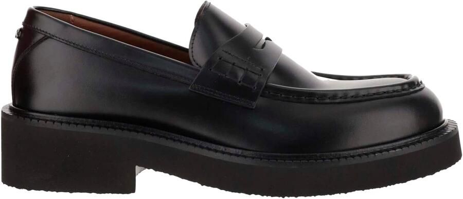 Valentino Garavani Zwarte Kalfsleren Mocassin Rubberen Zool Black Heren - Foto 4