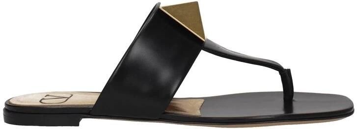 Valentino Garavani One Stud T-Bar Strap Flat Sandals