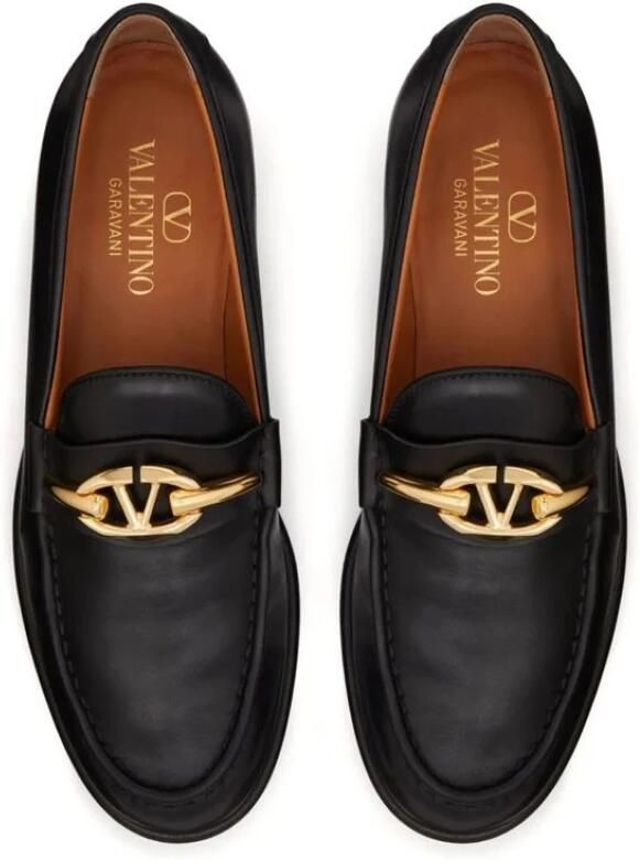 Valentino Garavani V-Logo Moon Leather Loafers in zwart - Foto 2
