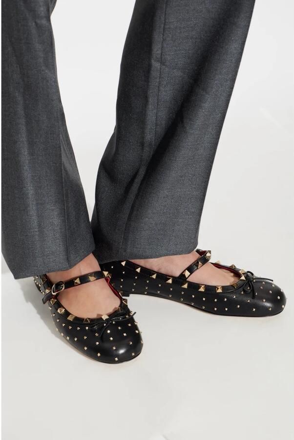 Valentino Garavani Leren ballerina's met studs - Foto 2