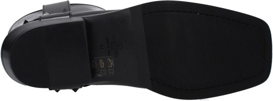 Valentino Garavani Zwarte Rockstud Leren Biker Enkellaarzen - Foto 2