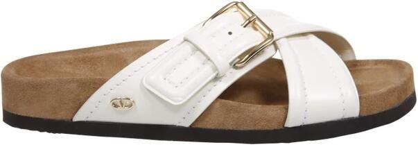 Valentino Garavani Witte Leren Platte Sandalen Elegante Stijl - Foto 2