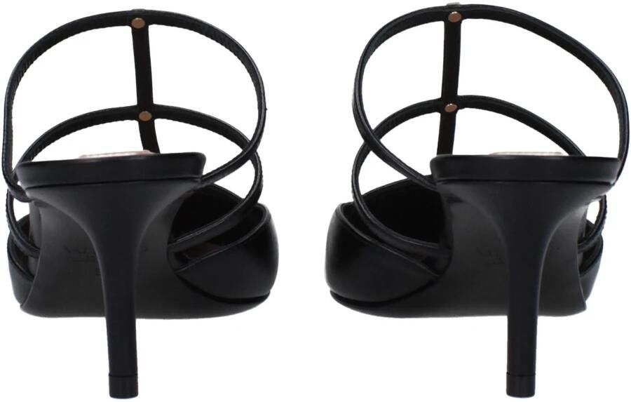 Valentino Garavani Zwarte leren platte sandalen met studs - Foto 2