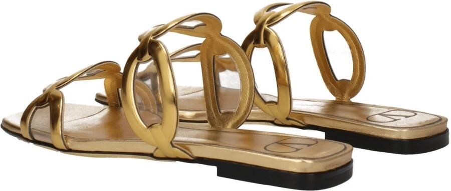 Valentino Garavani Gouden Leren Slof Casual Stijl