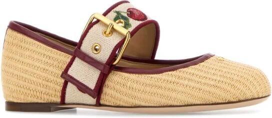 Valentino Garavani Mary-Jane Bribri Raffia Ballerina - Foto 2