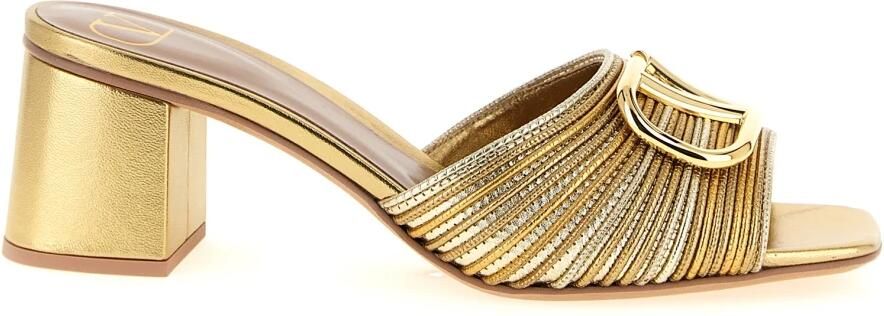 Valentino Garavani Metallic VLogo Signature Slide Sandal