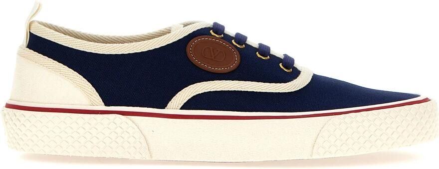 Valentino Garavani Blauwe Stoffen Lage Sneakers