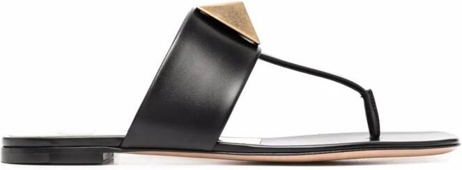 Valentino Garavani Zwarte leren stud sandalen