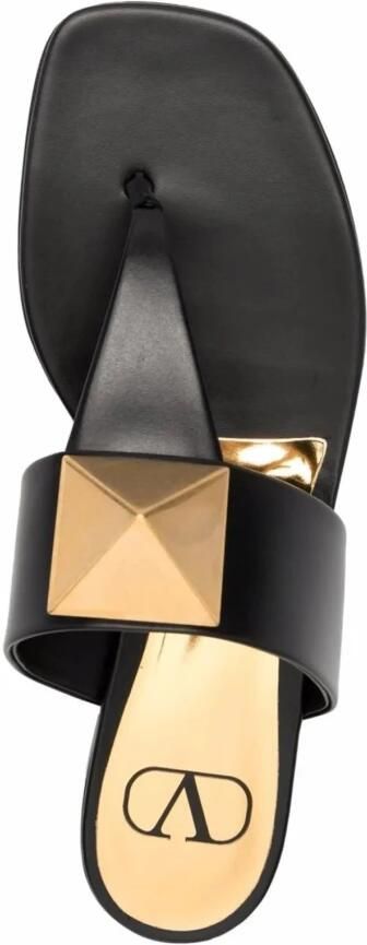 Valentino Garavani Zwarte leren stud sandalen