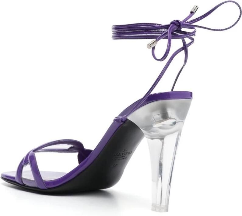 Valentino Garavani Paarse Leren Ketting Sandalen