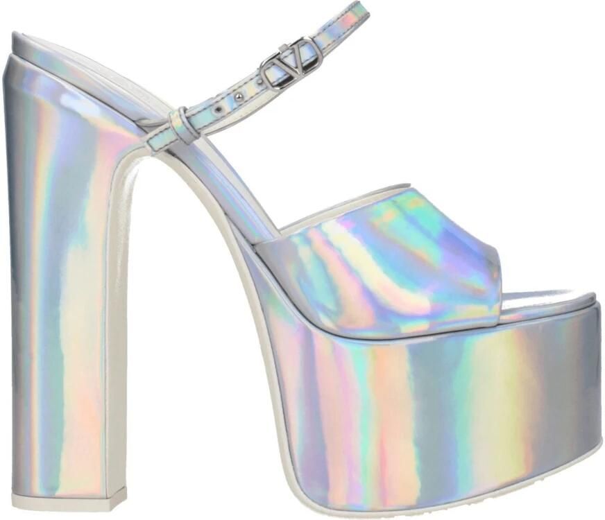 Valentino Garavani Grijze leren Pin Up sandaal - Foto 2