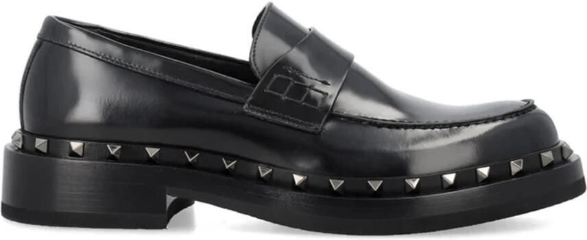 Valentino Garavani Zwarte Leren Rockstud Sandalen Black Dames - Foto 2