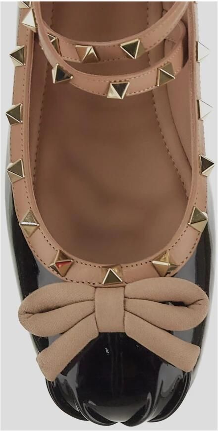 Valentino Garavani Leren Ballerina Schoenen Black Dames