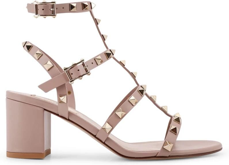 Valentino Garavani Rockstud Calfskin Ankle-Strap Sandal