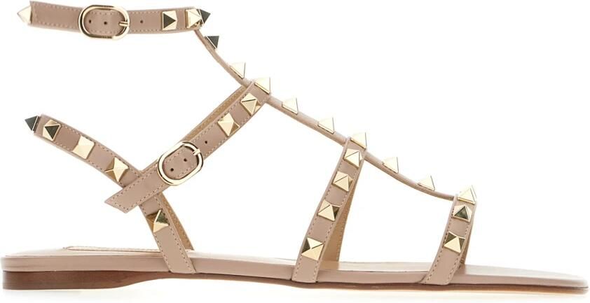 Valentino Garavani Rockstud Flat Calfskin Sandal