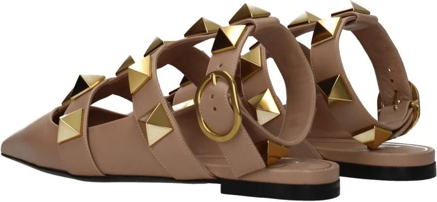 Valentino Garavani Roze leren sandaal met studs