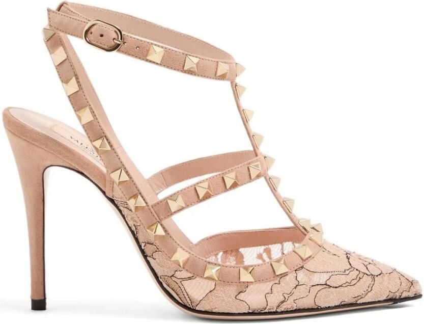Valentino Garavani Rockstud Lace Pump With Straps