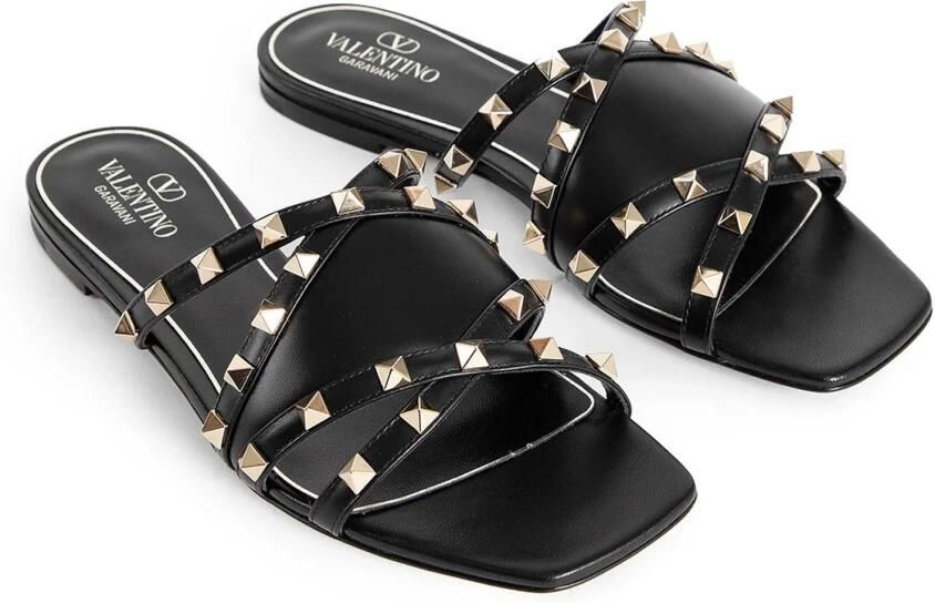 Valentino Garavani Sandalen met platte zool en studs van leer