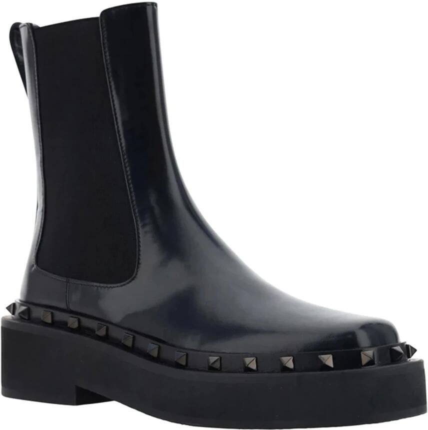 Valentino Garavani Rockstud M-Way Leren Chelsea Laarzen Black Dames