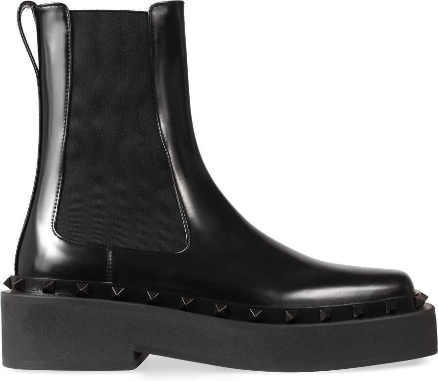 Valentino Garavani Rockstud M-Way Leren Chelsea Laarzen Black Dames