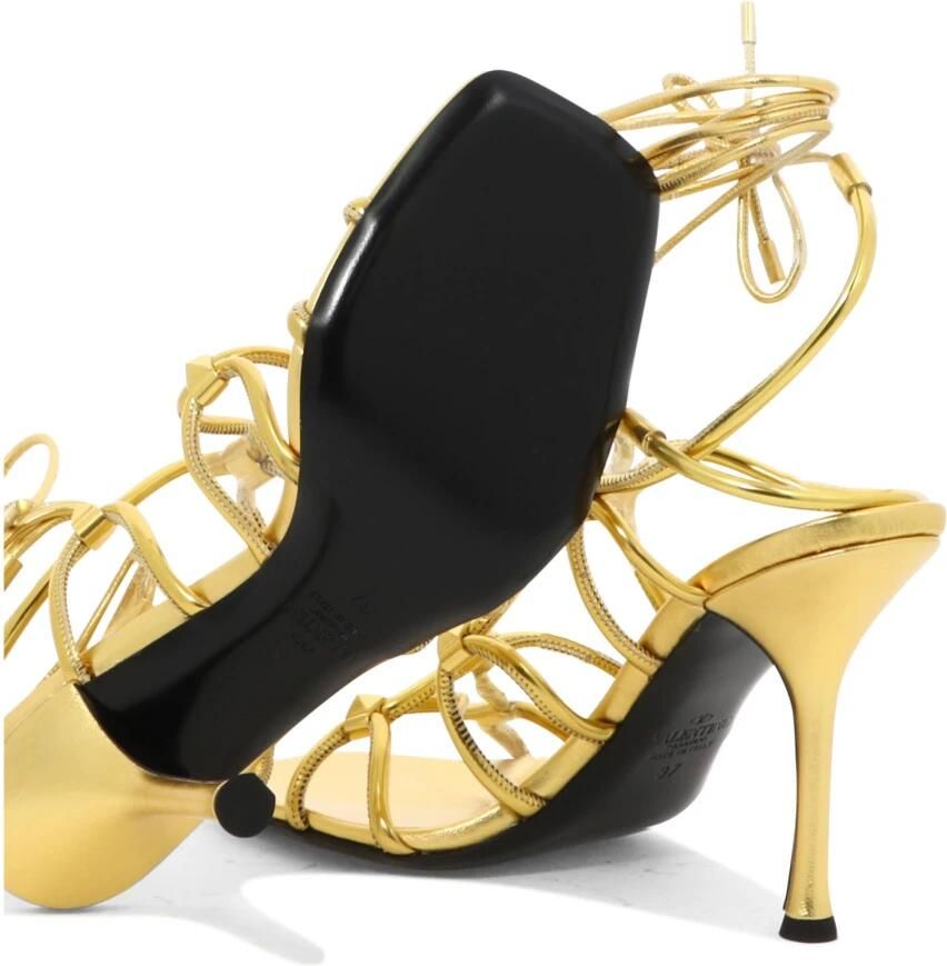 Valentino Garavani Gouden Leren Sandalen voor Vrouwen - Foto 2