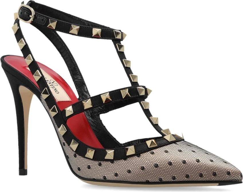 Valentino Garavani Rockstud Pailletten Polka Dot Satin Enkelbandpumps - Foto 3
