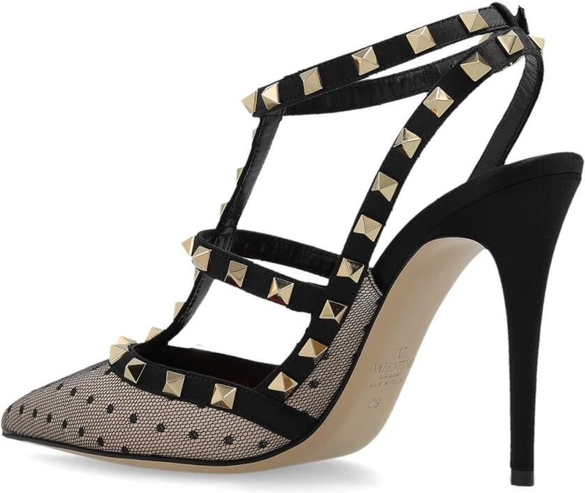 Valentino Garavani Rockstud Pailletten Polka Dot Satin Enkelbandpumps - Foto 2
