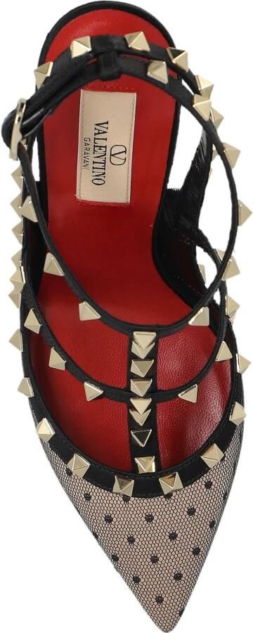 Valentino Garavani Rockstud Pailletten Polka Dot Satin Enkelbandpumps - Foto 6