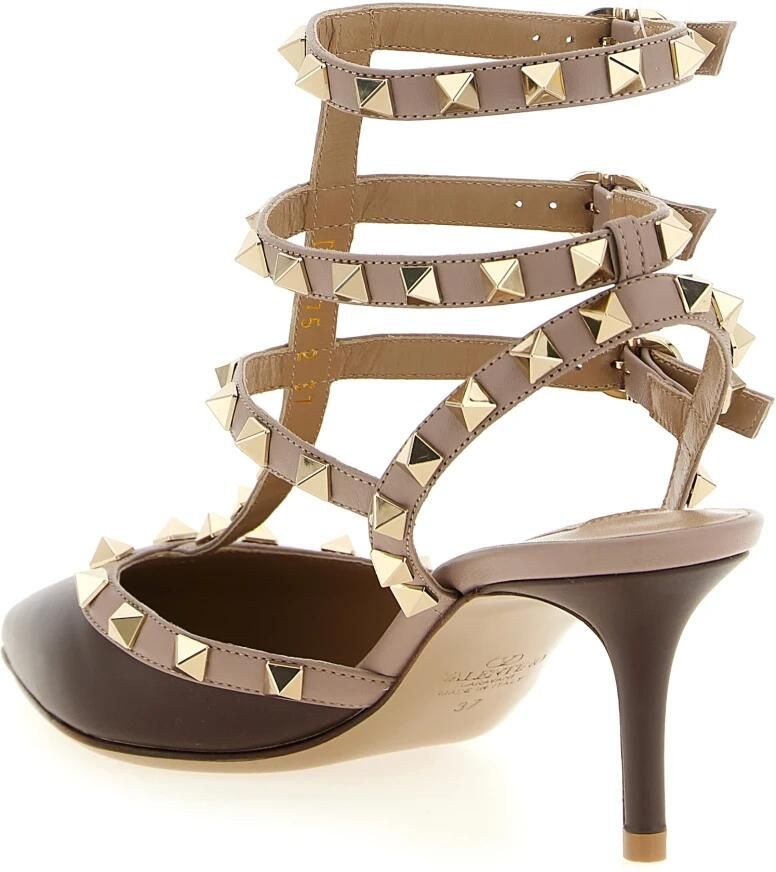 Valentino Garavani Hoge hakken 'Rockstud' Pumps in bruin - Foto 2