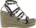 Valentino Garavani Rockstud Wedge Sandal - Zwart