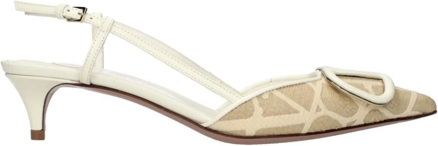 Valentino Garavani Hoge hakken 'Vlogo Signature' Slingbacks in beige - Foto 2