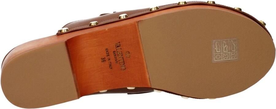 Valentino Garavani Houten Hak Leren Muiltjes met VLogo - Foto 2