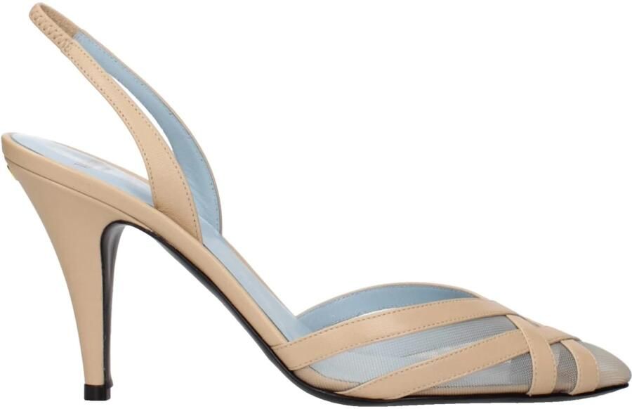 Valentino Garavani Beige Leren Stiletto Hakken Sandalen