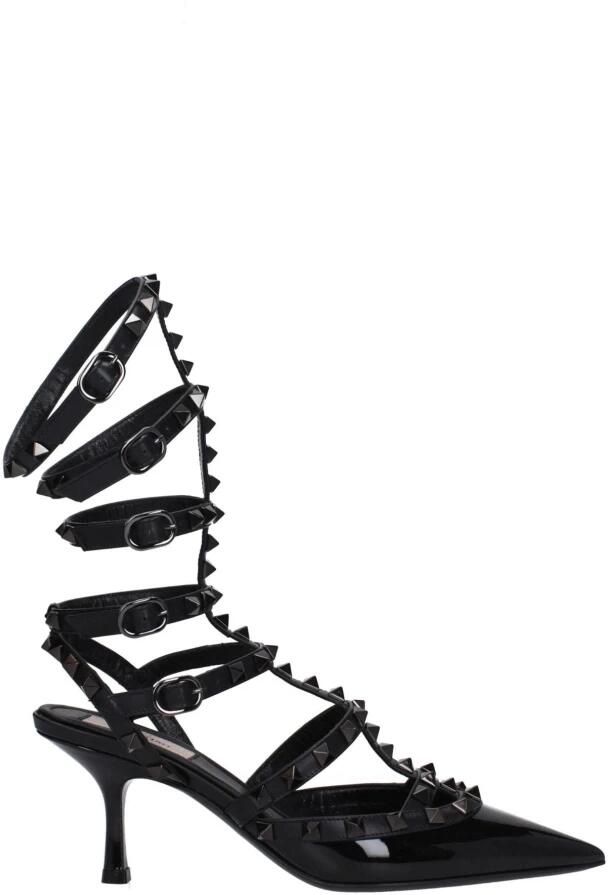 Valentino Garavani Zwarte leren sandaal met studs - Foto 2