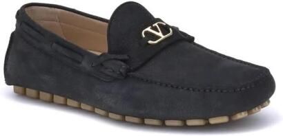 Valentino Garavani Suède Driver Loafers met VLogo Plaque