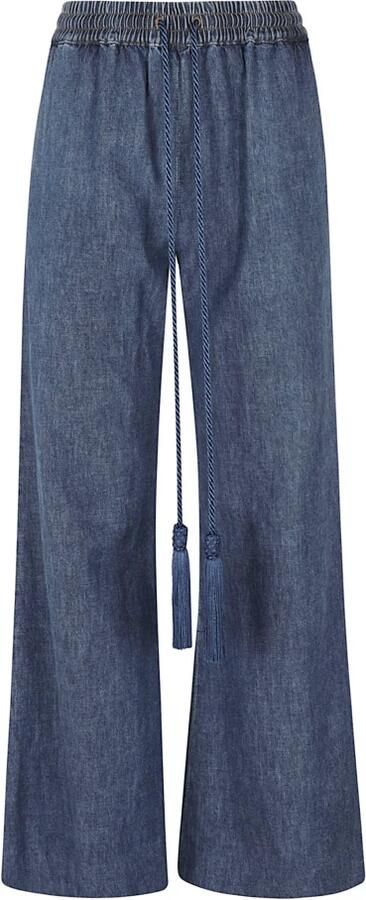 Valentino Garavani Tasseled High-Rise Bootcut Jeans