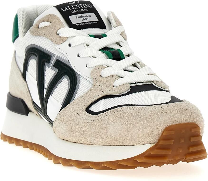Valentino Garavani Vetersluiting Leren Sneakers Beige Heren - Foto 2