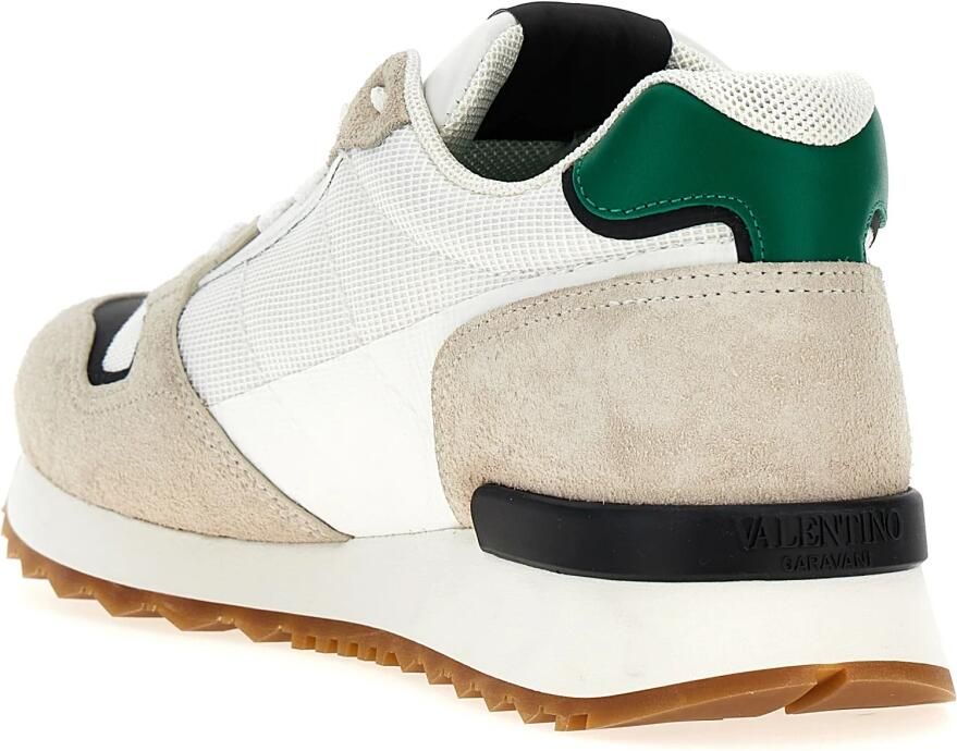 Valentino Garavani Vetersluiting Leren Sneakers Beige Heren - Foto 3