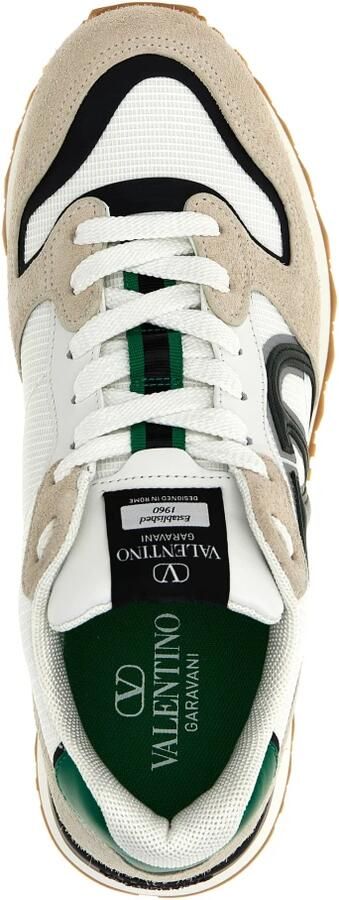Valentino Garavani Vetersluiting Leren Sneakers Beige Heren - Foto 4