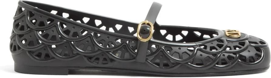 Valentino Garavani Ondette Rubber Ballerina met Scallop Patroon 05mm - Foto 10