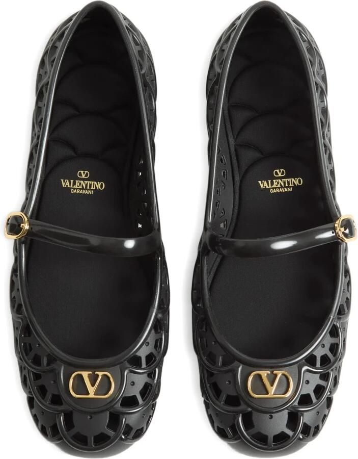 Valentino Garavani Ondette Rubber Ballerina met Scallop Patroon 05mm - Foto 2