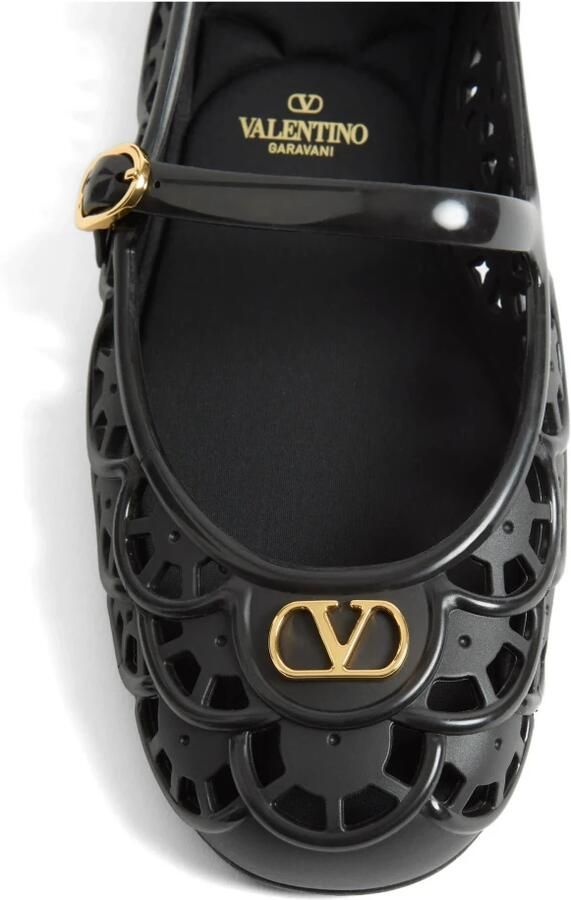 Valentino Garavani Ondette Rubber Ballerina met Scallop Patroon 05mm - Foto 5