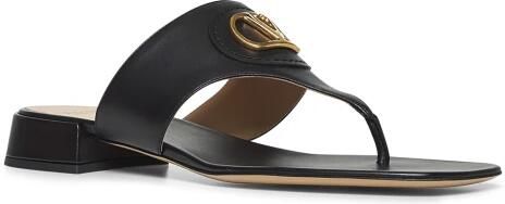 Valentino Garavani Zwarte leren VLogo sandalen Lente-Zomer 2025 Black Dames