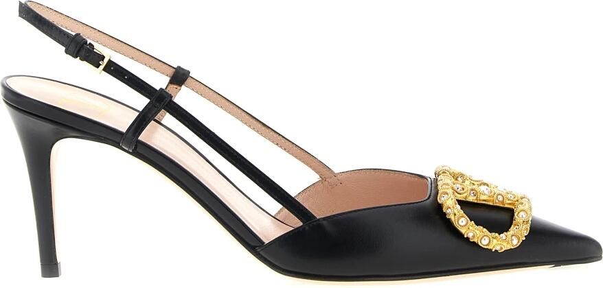 Valentino Garavani Hoge hakken Slingback Vlogo Signature in zwart