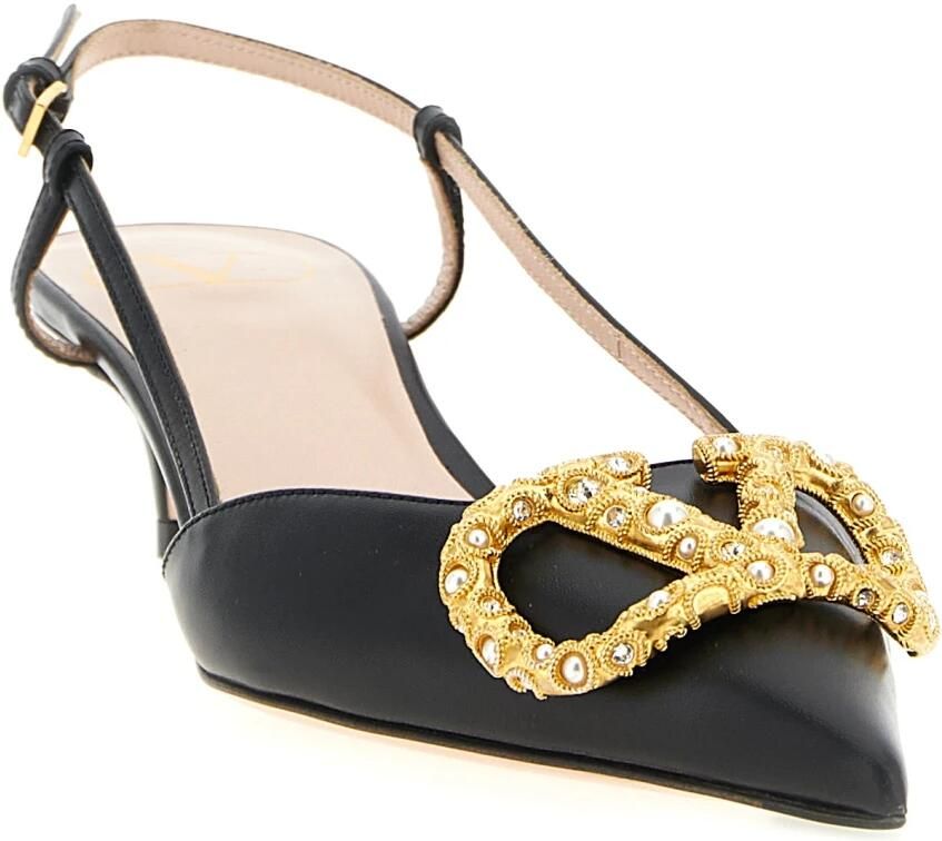 Valentino Garavani Hoge hakken Vlogo Signature Slingback in beige - Foto 2