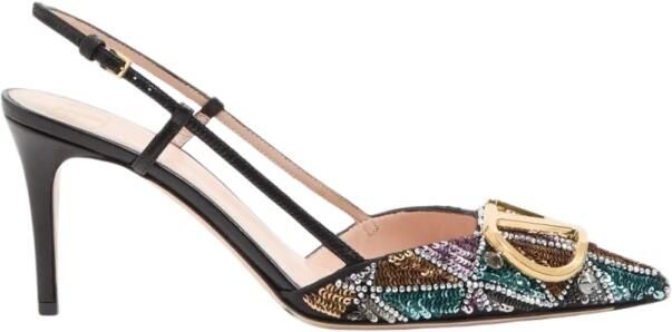 Valentino Garavani VLogo Signature Slingback Pumps met Borduurwerk 80mm