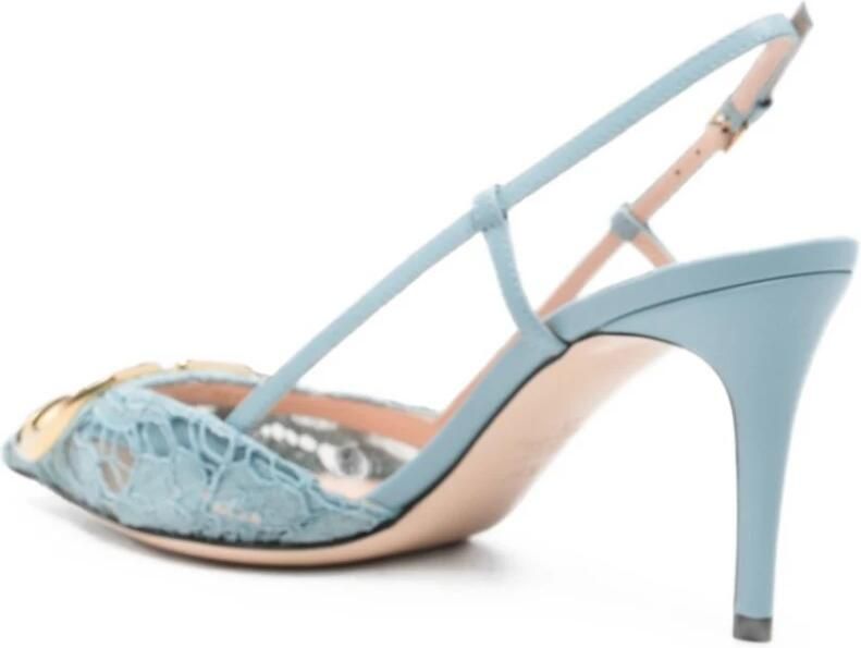 Valentino Garavani VLogo Signature Slingback Pumps van kant - Foto 3