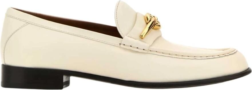 Valentino Garavani Vlogo The Bold Edition Leather Loafers in beige