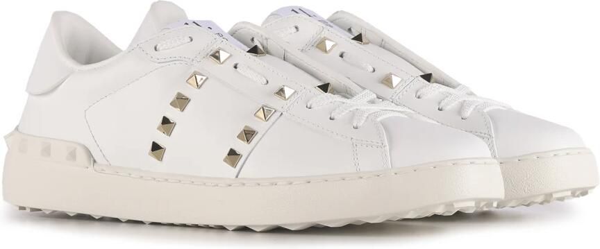 Valentino Garavani Witte leren sneakers met studs