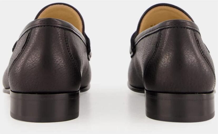 Valentino Garavani Zwarte leren loafers met messing logo